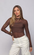 Blusa Chocolate Transparencias