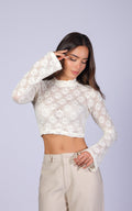 Ivory Long-Sleeve Blouse