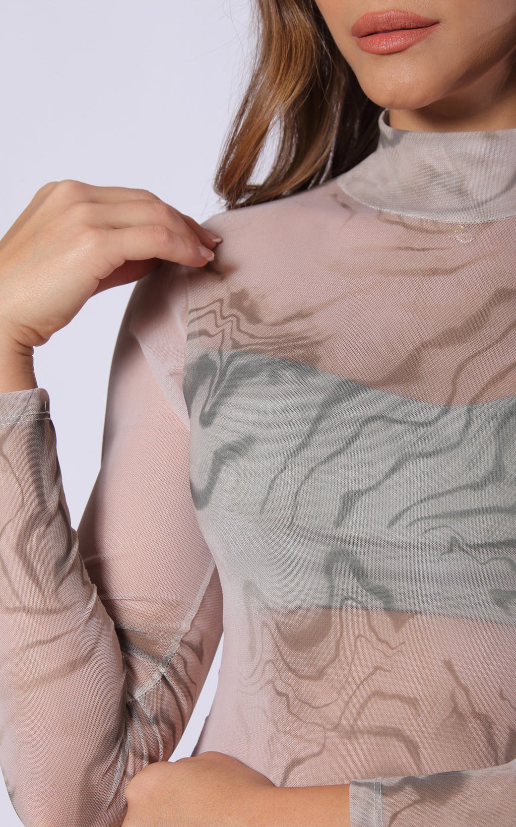 Green Long-Sleeve Layered Bodysuit by Navissi