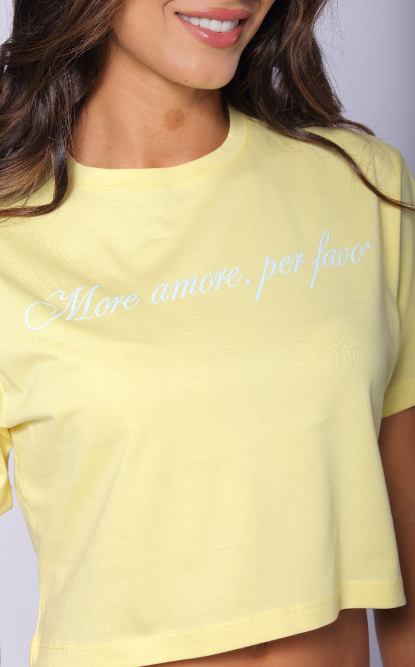 Yellow Oversized Cropped T-Shirt
