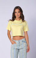 Yellow Oversized Cropped T-Shirt