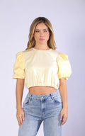 Camiseta Amarilla Manga Bombacha