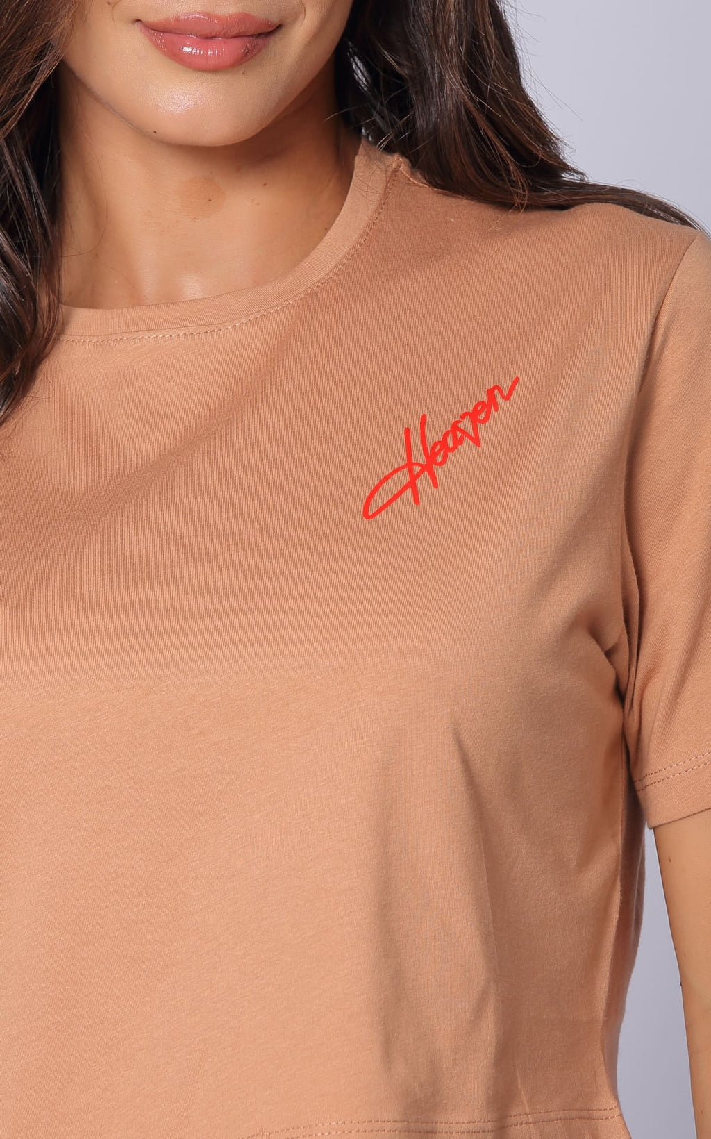 Camel Cropped Regular-Fit T-Shirt by Navissi