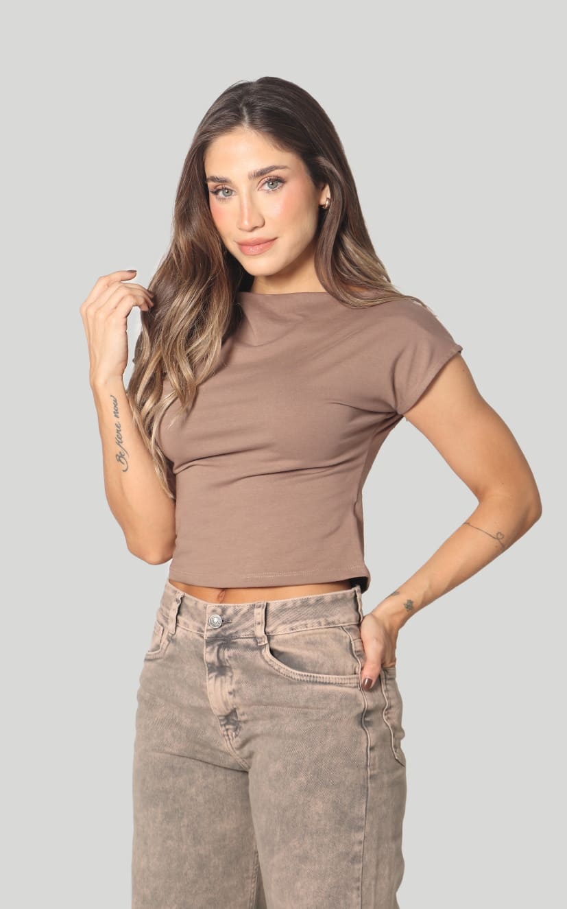 Camiseta Camel Manga Rodada