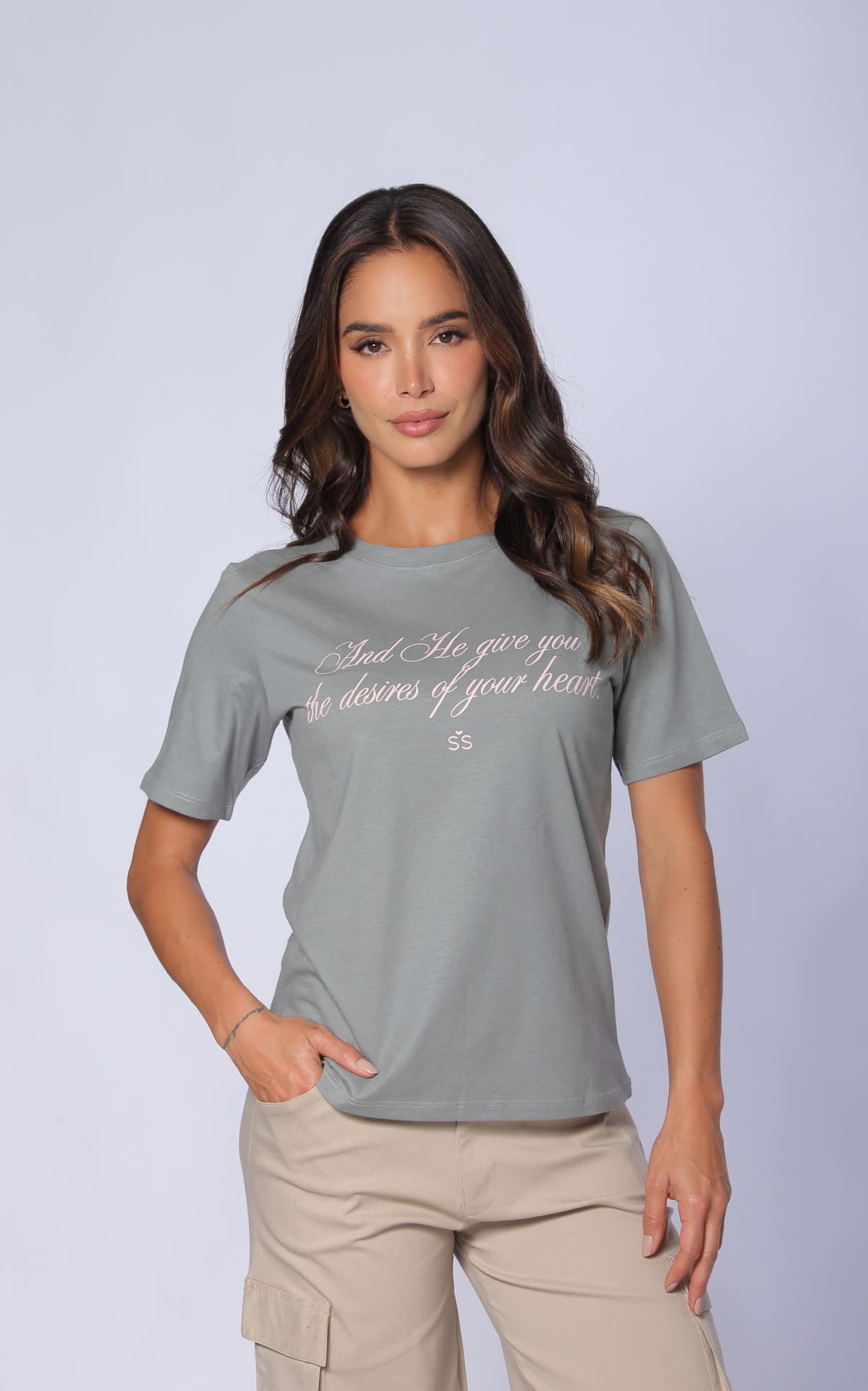 Camiseta Gris Claro Regular