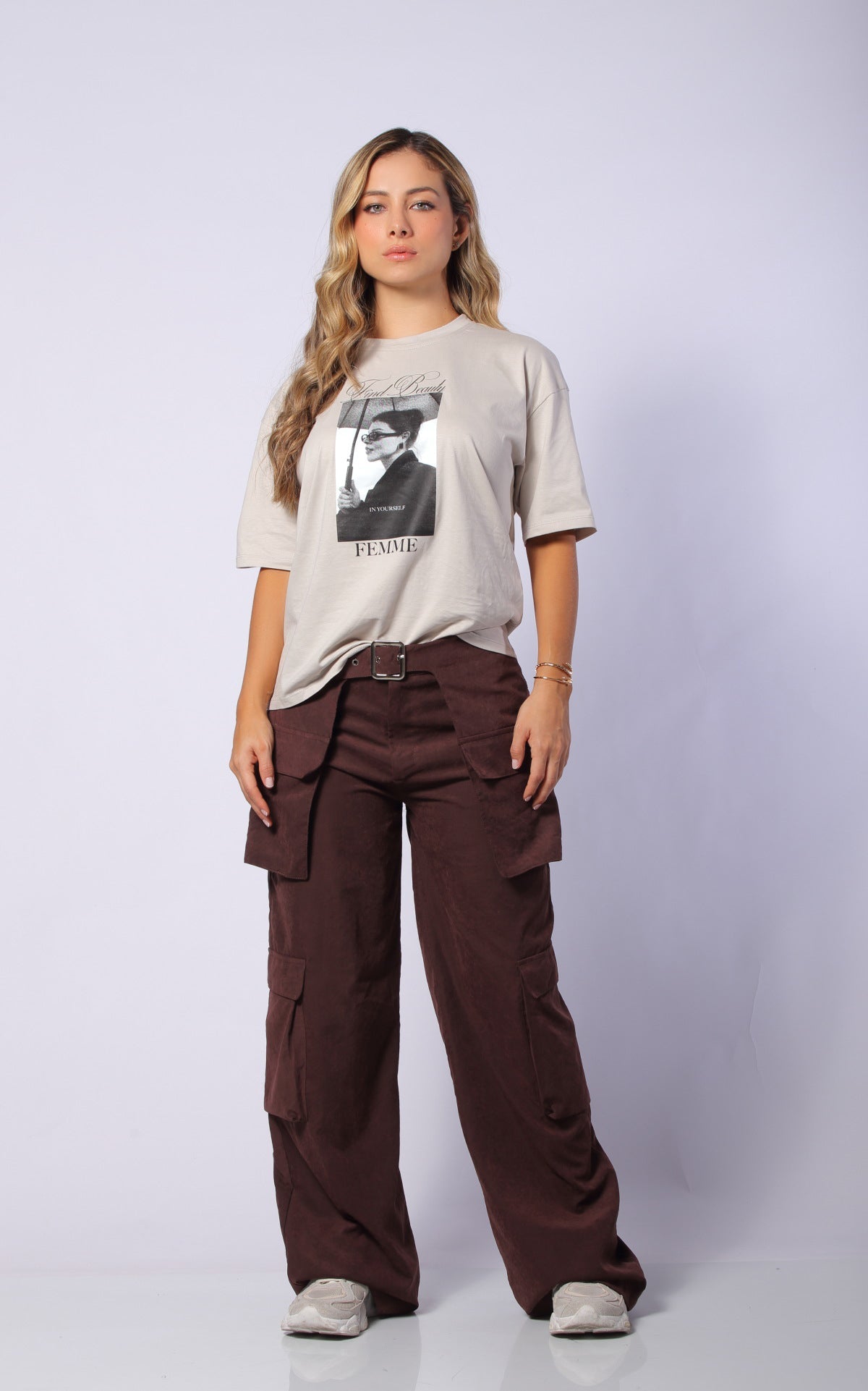 Camiseta Gris Claro Oversize