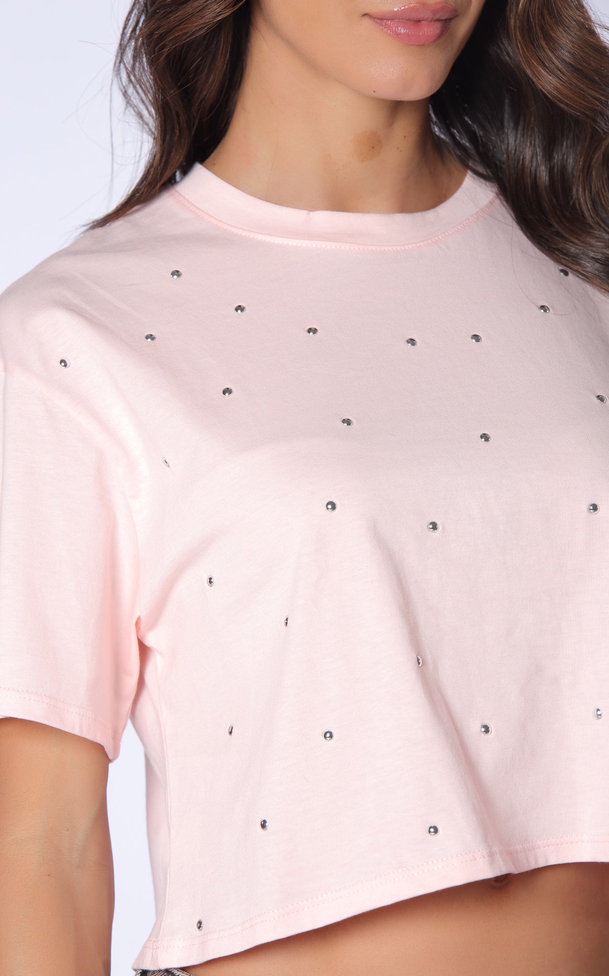 Camiseta Rosada Over Crop