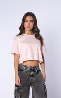 Camiseta Rosada Over Crop
