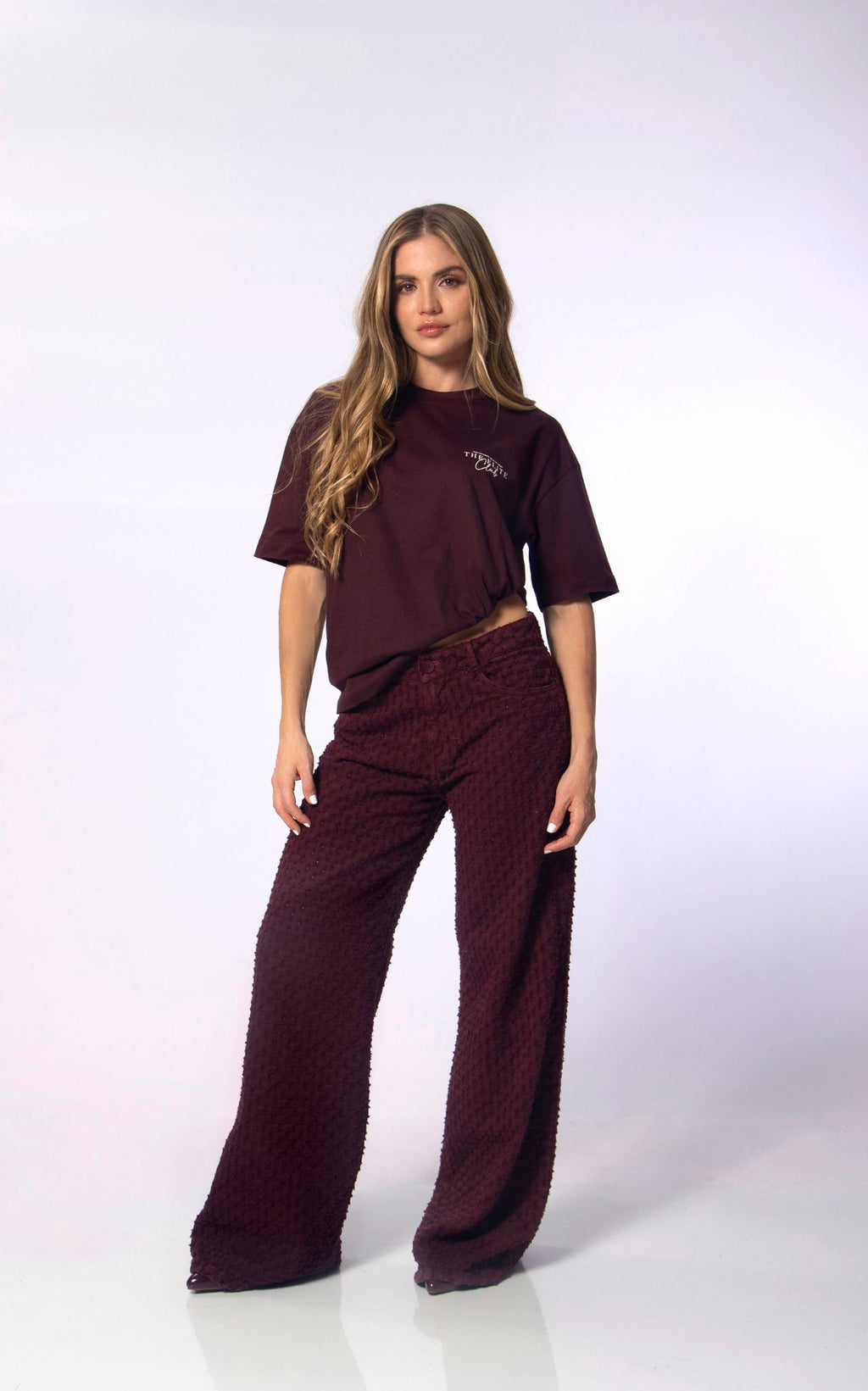 Camiseta Vino Tinto Oversize