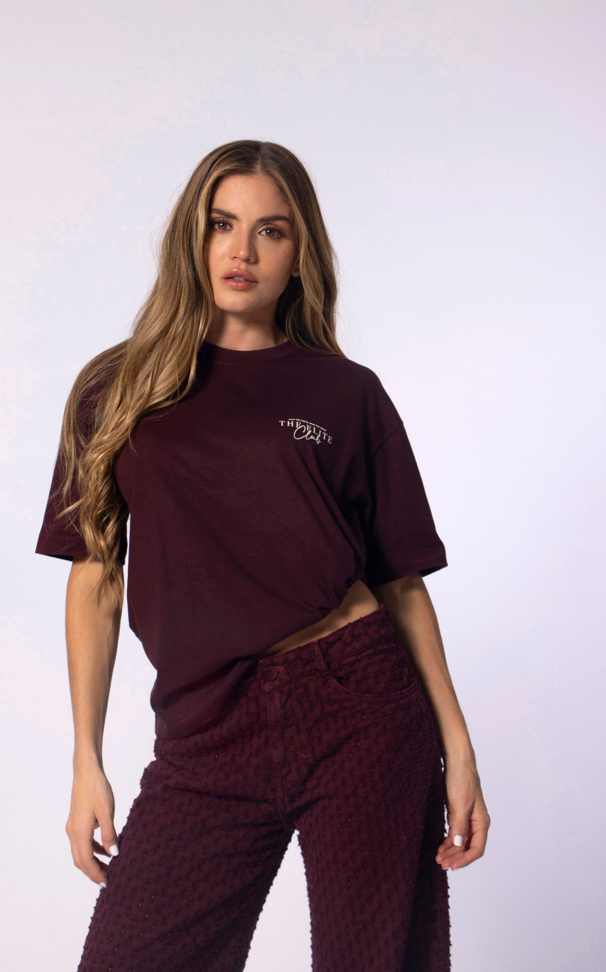 Camiseta Vino Tinto Oversize