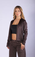 Chocolate Fringed Jacket by Navissi