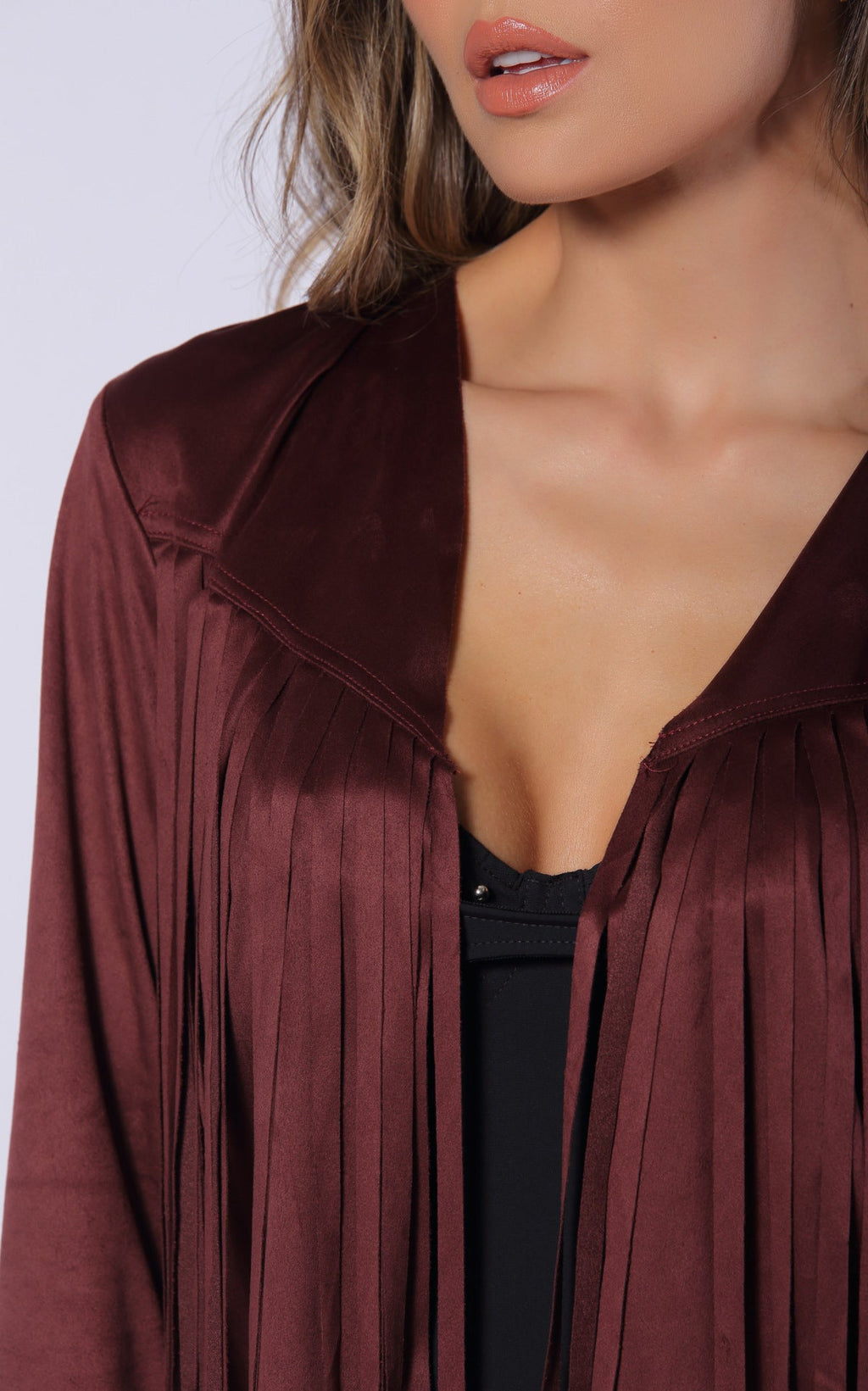 Chaqueta Vino Tinto Flecos