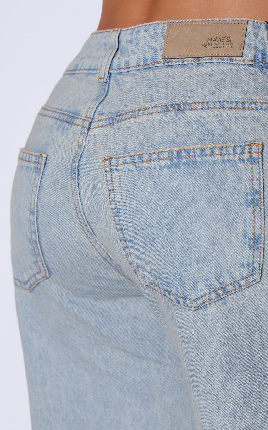 Blue Barrel-Leg Jeans