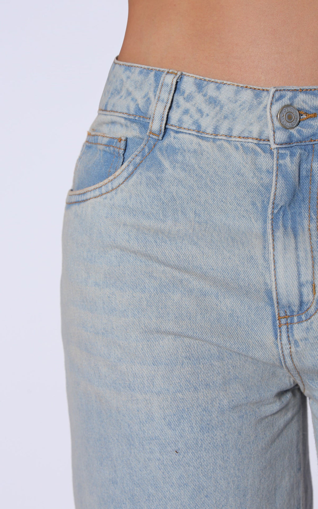 Blue Barrel-Leg Jeans