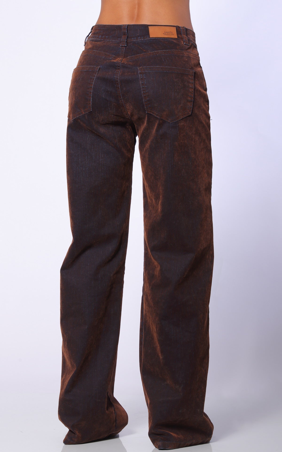 Copper Semi Wide-Leg Wide-Leg Jeans by Navissi