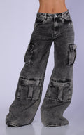 Gray Cargo Jeans