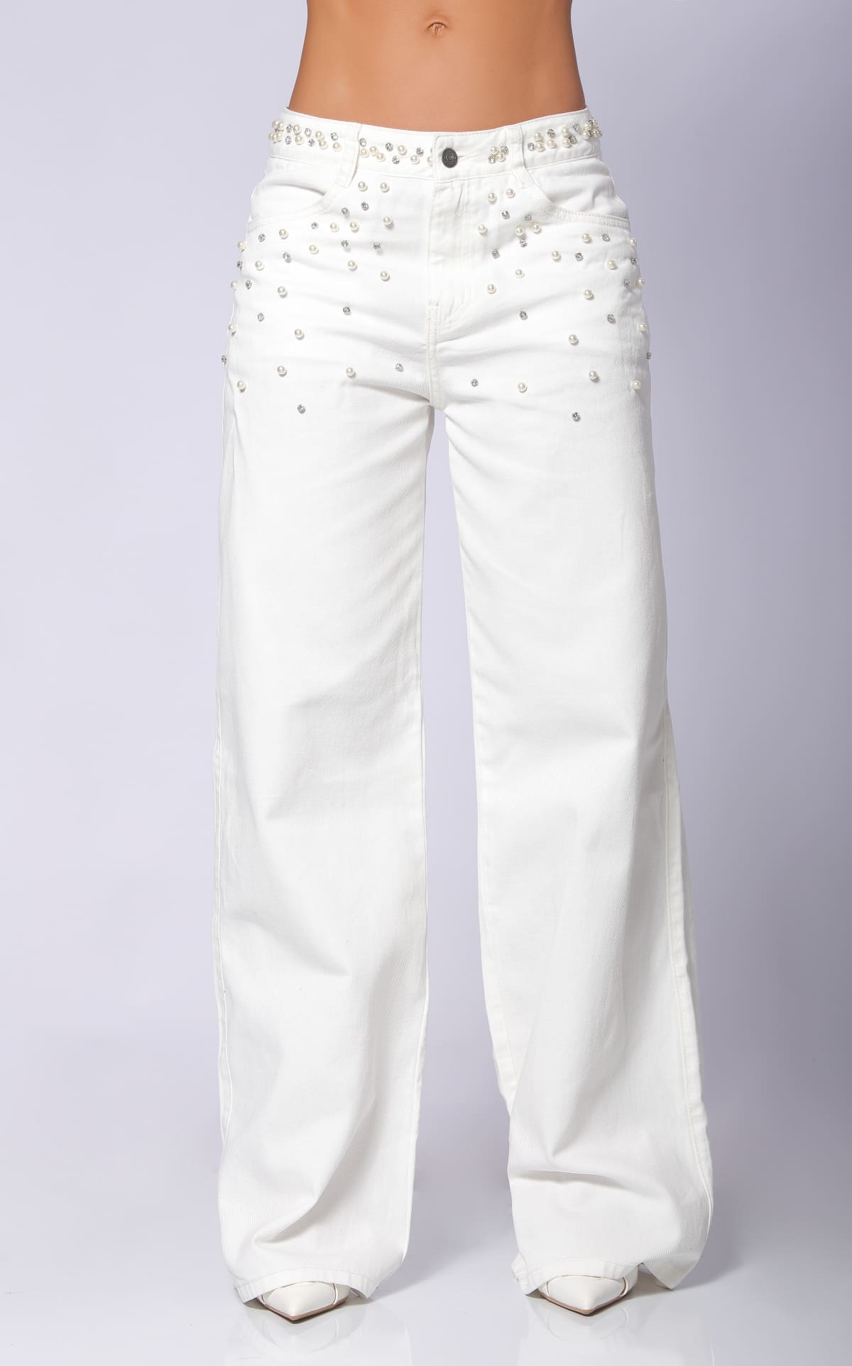 Ivory Straight-Leg Jeans