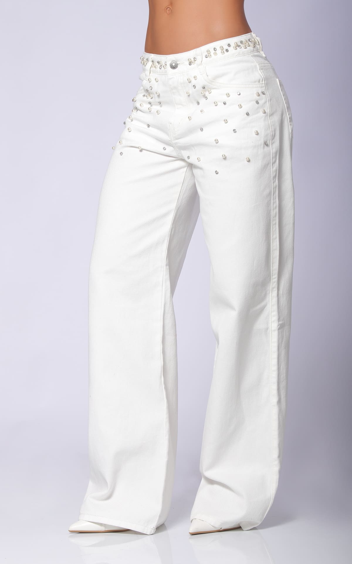 Ivory Straight-Leg Jeans