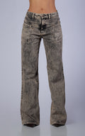 Mocha Semi Wide-Leg Wide-Leg Jeans by Navissi