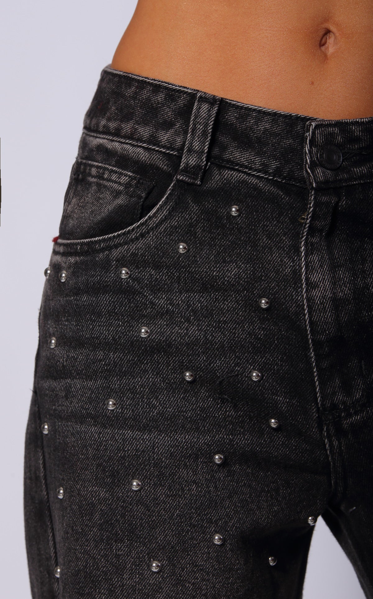 Black Straight-Leg Jeans by Navissi