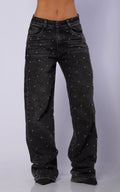 Black Straight-Leg Jeans by Navissi