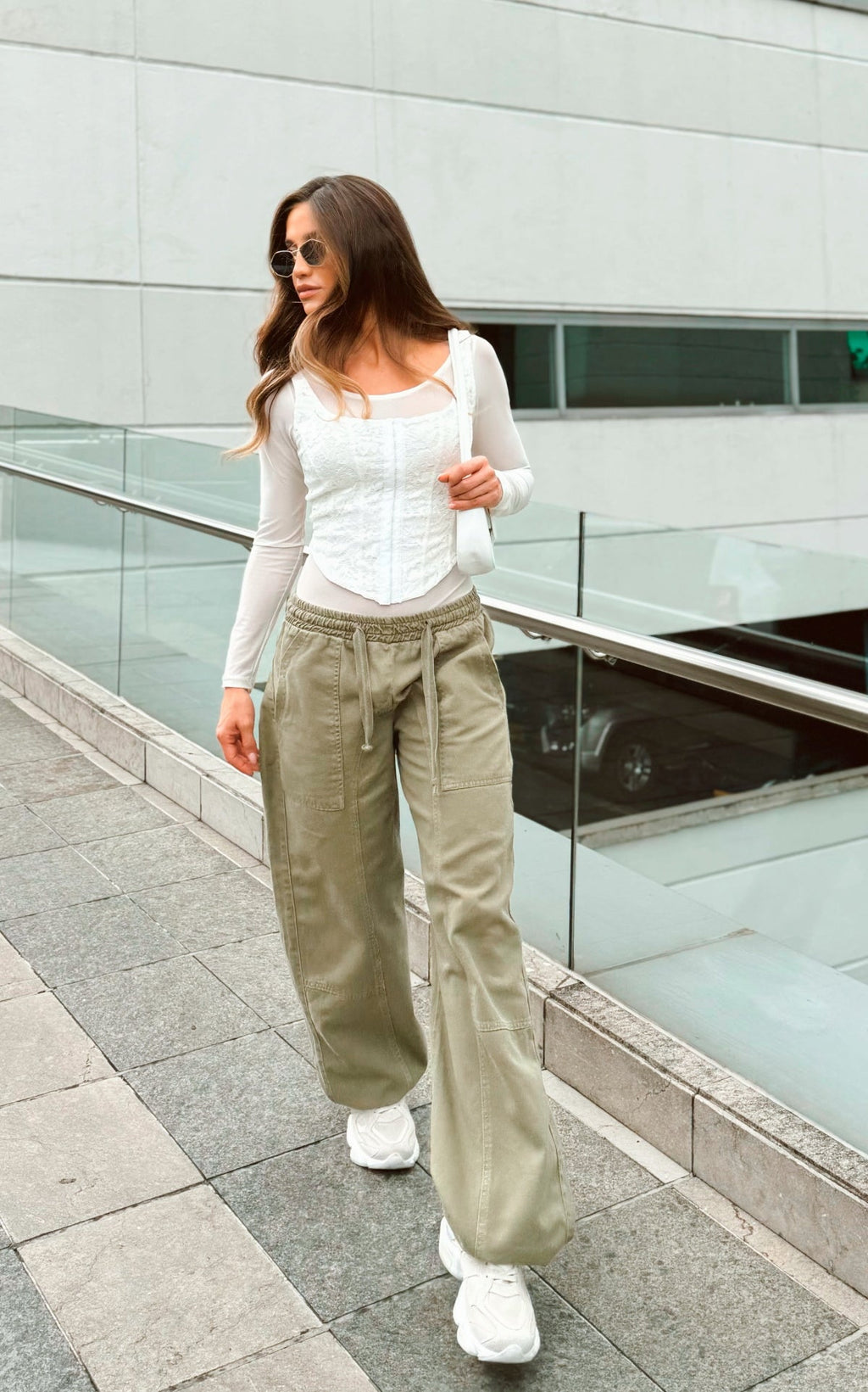 Military Green Denim Joggers by Navissi