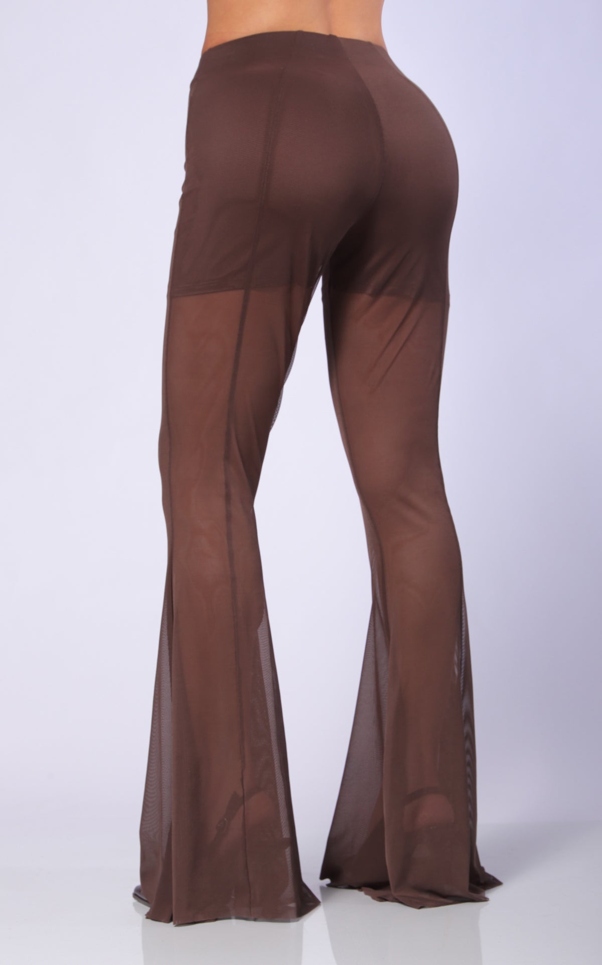 Pantalón Café Flare Tiro Alto
