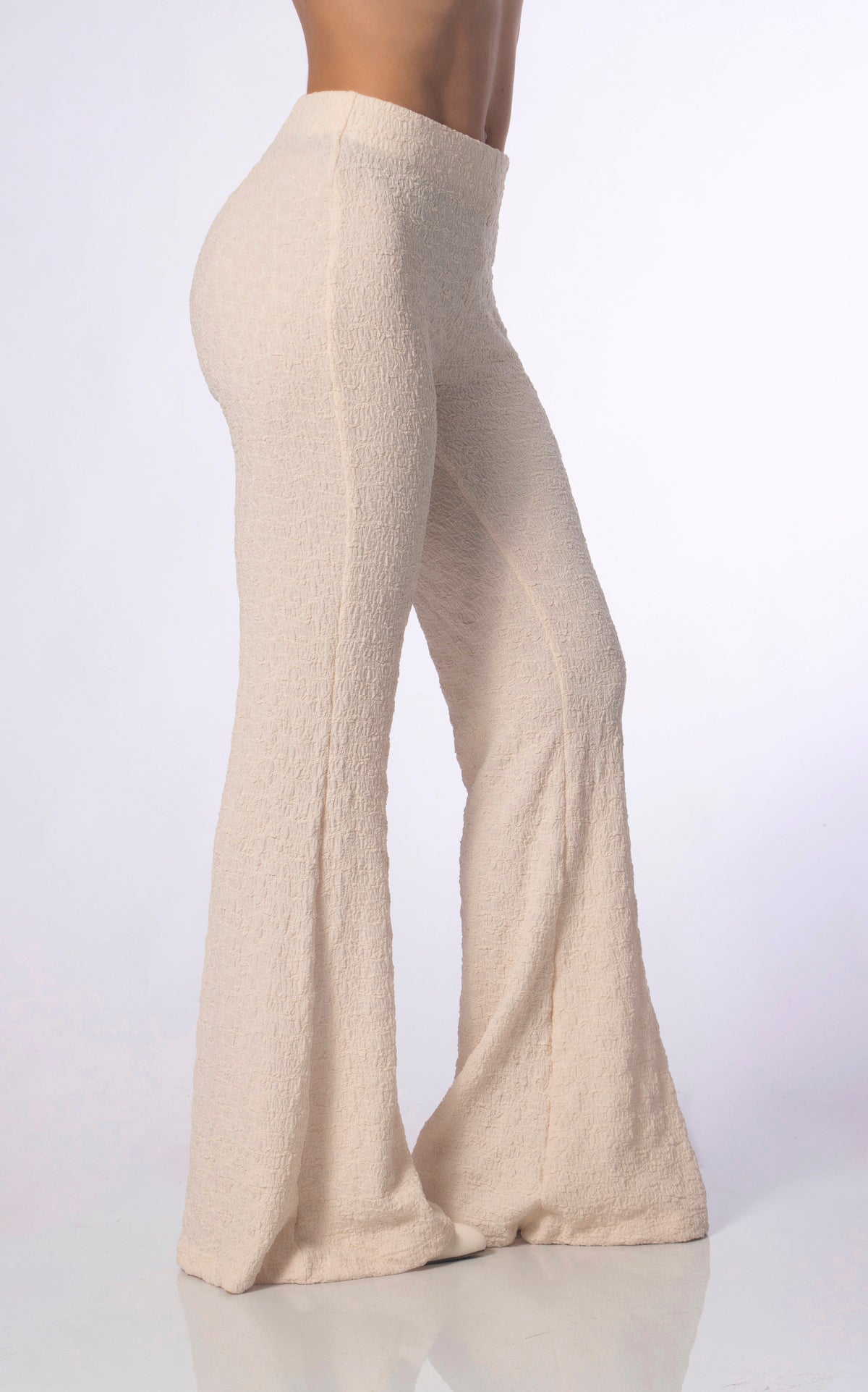 Cream Flared Pants