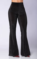 Pantalón Negro Flare Tiro Alto