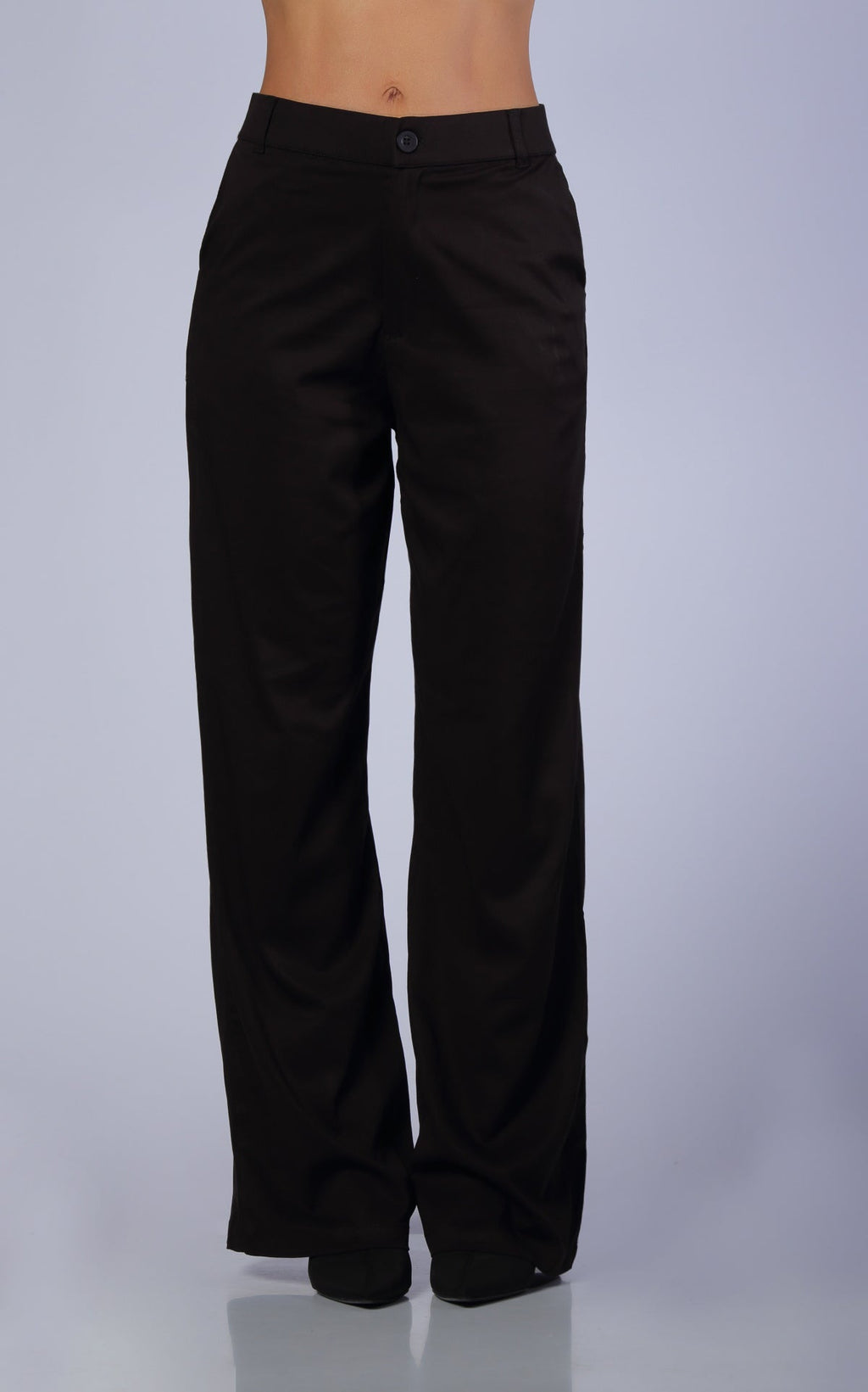 Black Elastic Tailored Pants by Navissi